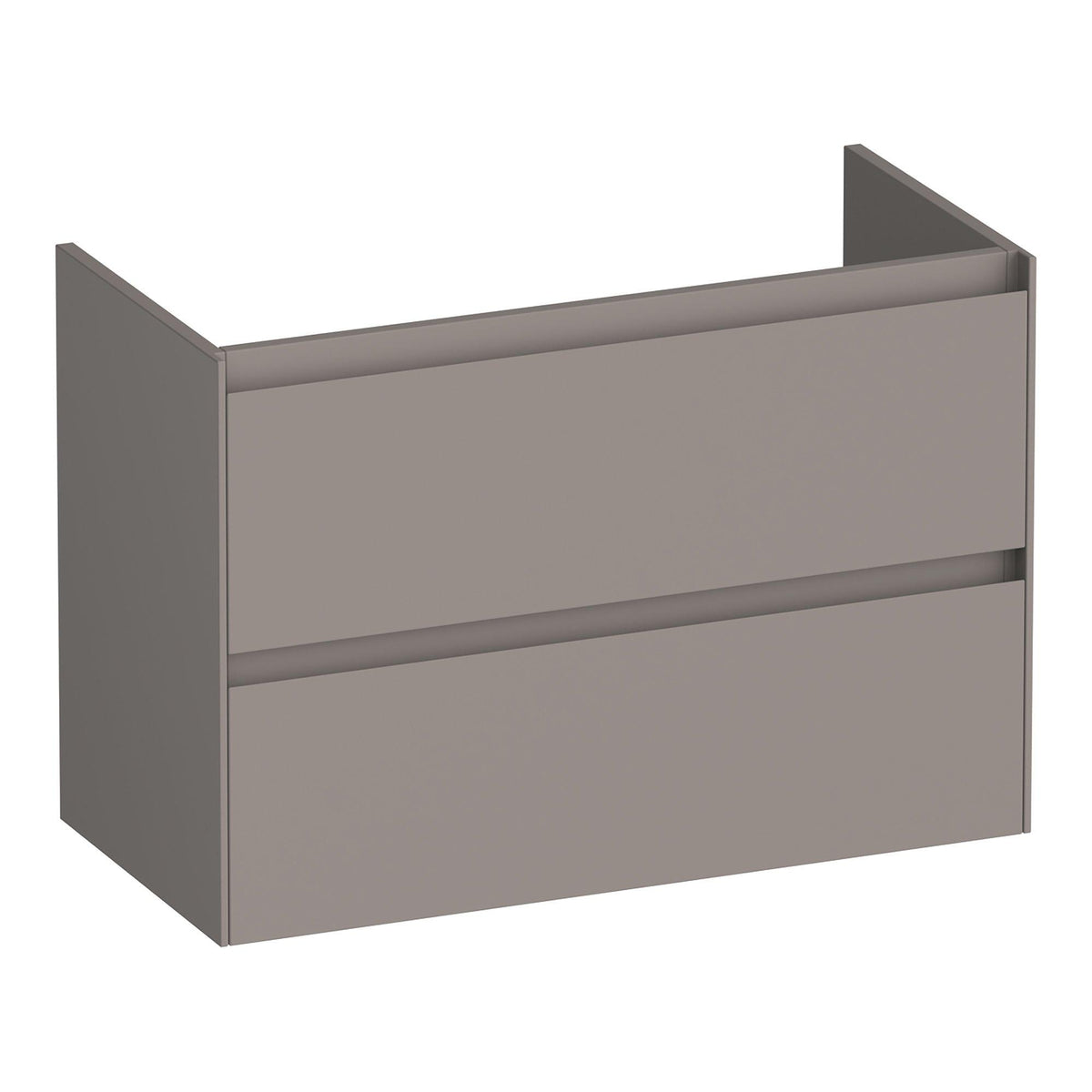 BRAUER Inspire onderkast ondiep 80 met 2 softclose lades greeploos en 1 sifon uitsparing mat taupe