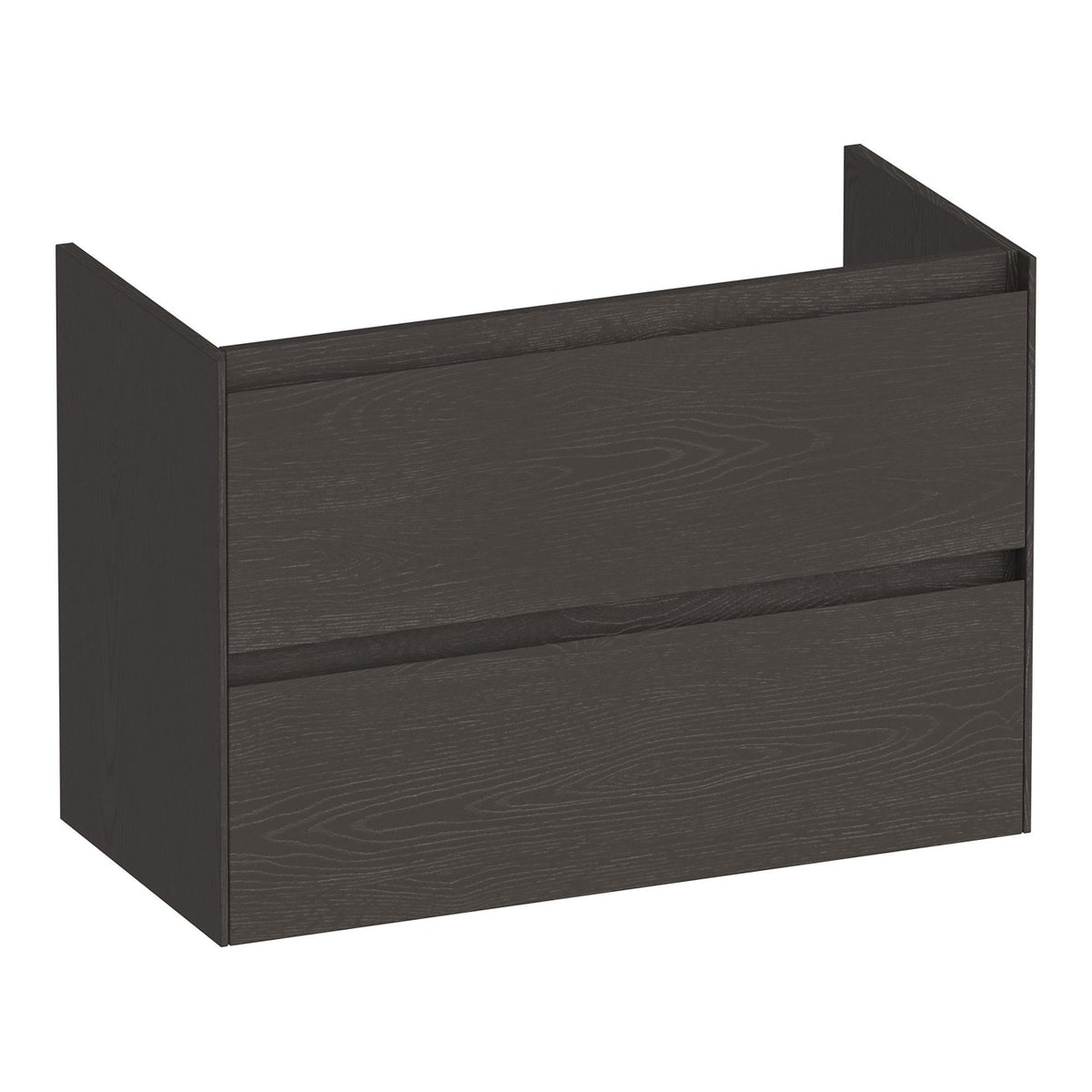 BRAUER Inspire onderkast ondiep 80 met 2 softclose lades greeploos en 1 sifon uitsparing Timber Anthracite