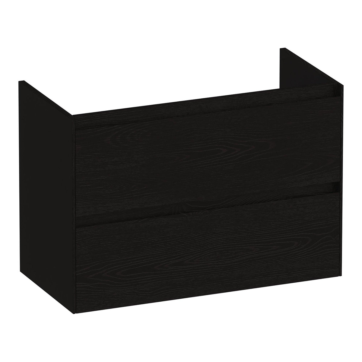 BRAUER Inspire shallow base cabinet 80 with 2 handleless soft-close drawers and 1 siphon cut-out Timber Black