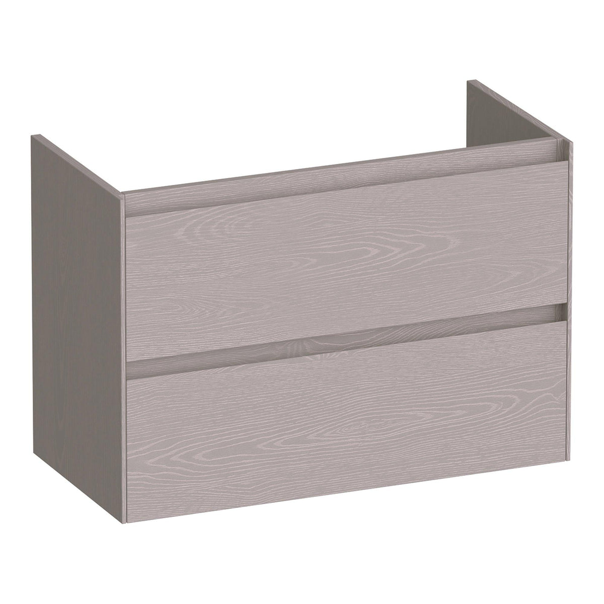 BRAUER Inspire Shallow Base Cabinet 80 with 2 Soft-Close Handleless Drawers and 1 Siphon Cutout Timber Greige