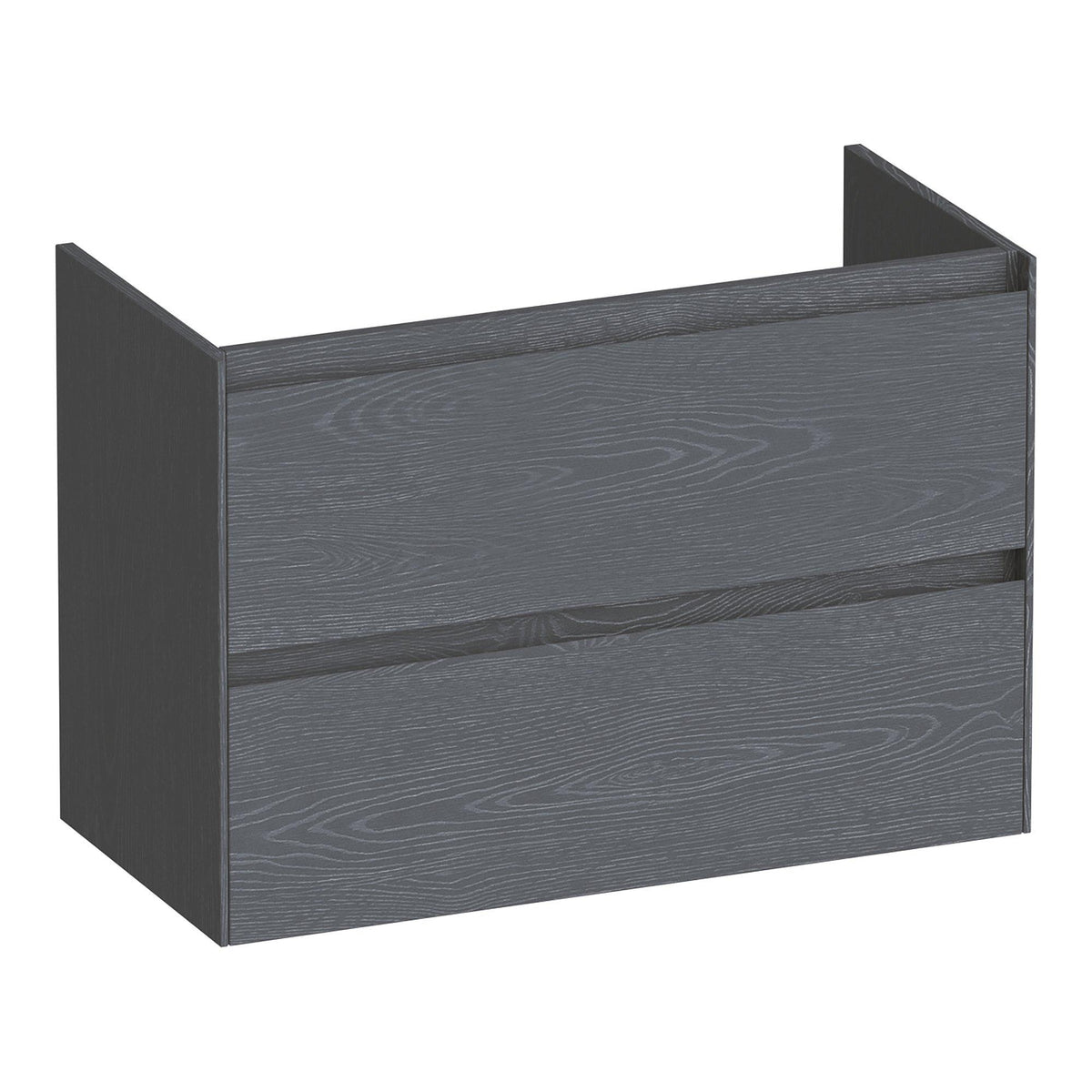BRAUER Inspire onderkast ondiep 80 met 2 softclose lades greeploos en 1 sifon uitsparing Timber Grey