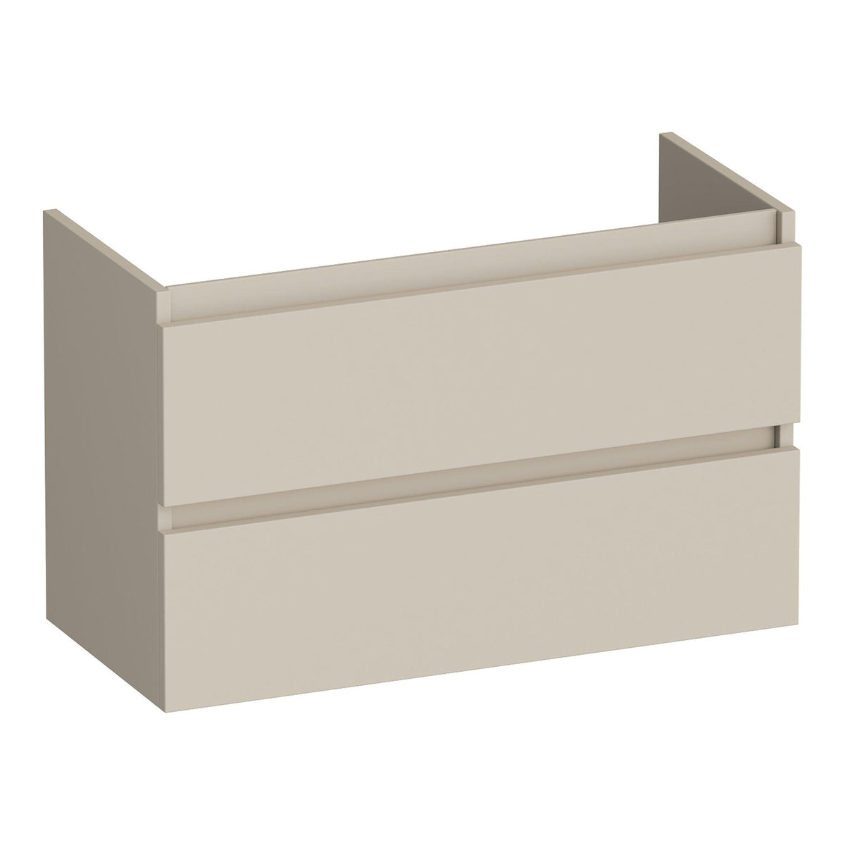 BRAUER Joy onderkast ondiep 80 met 2 softclose lades greeploos en 1 sifon uitsparing mat beige