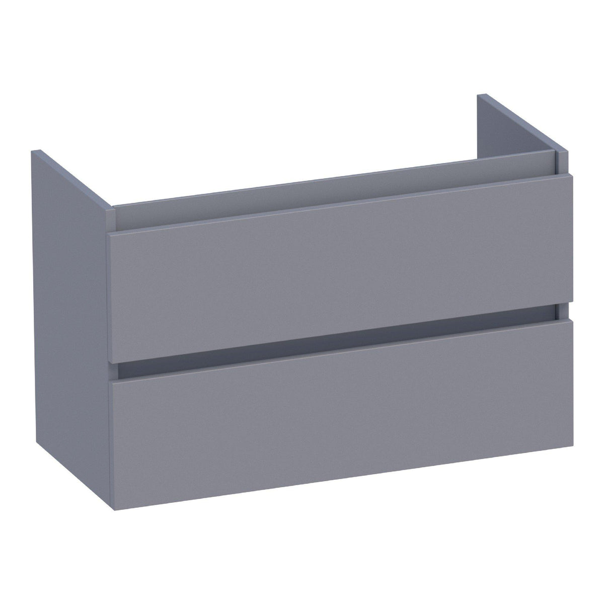 BRAUER Joy onderkast ondiep 80 met 2 softclose lades greeploos en 1 sifon uitsparing mat grijs