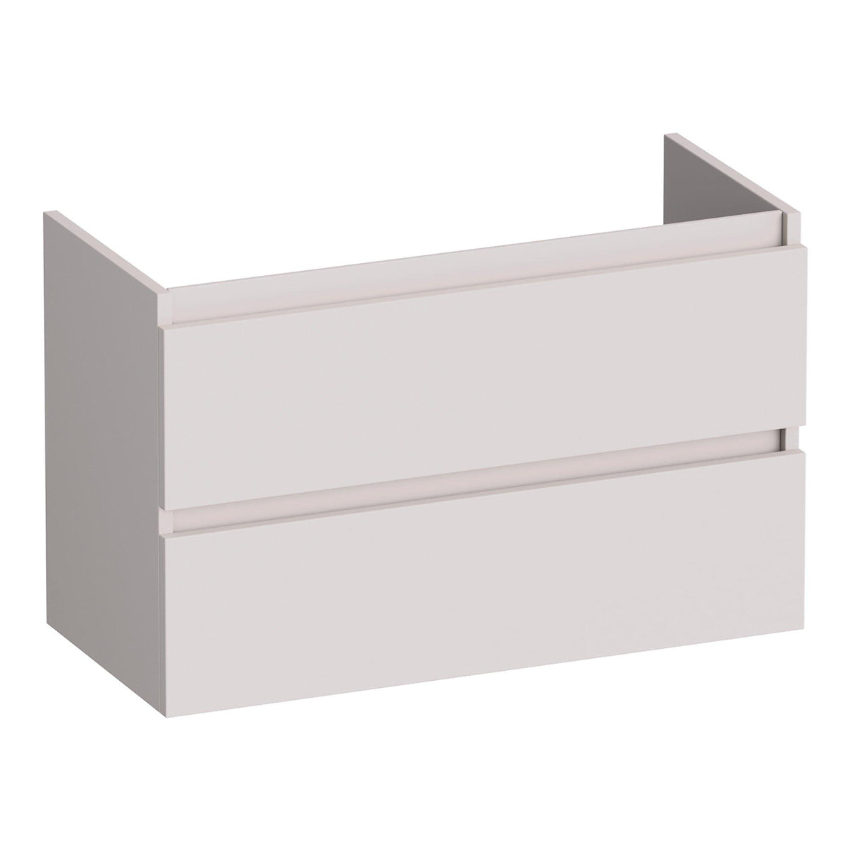 BRAUER Joy shallow base cabinet 80 with 2 soft-close handleless drawers and 1 siphon cutout matt sand