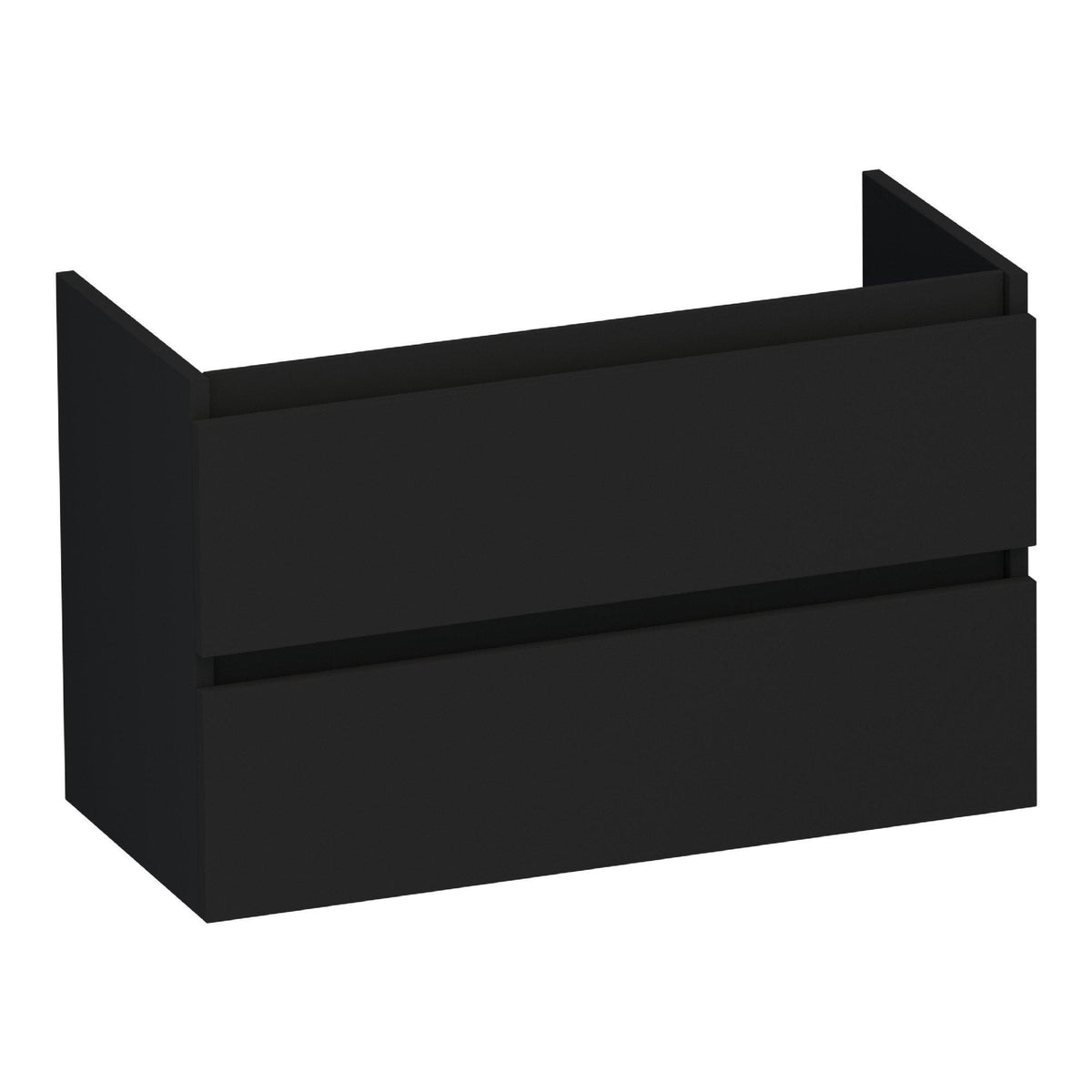 BRAUER Joy 80 shallow vanity unit with 2 soft-close handleless drawers and 1 siphon cutout matt black