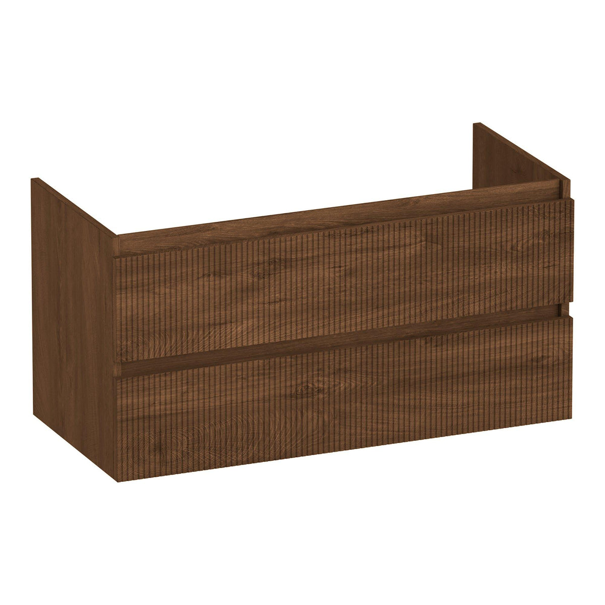 BRAUER Joy Wavy onderkast 100 met 2 softclose lades greeploos en 1 sifon uitsparing Forest Cacao