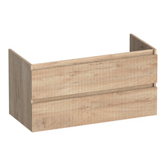 BRAUER Joy Wavy onderkast 100 met 2 softclose lades greeploos en 1 sifon uitsparing Forest Wheat