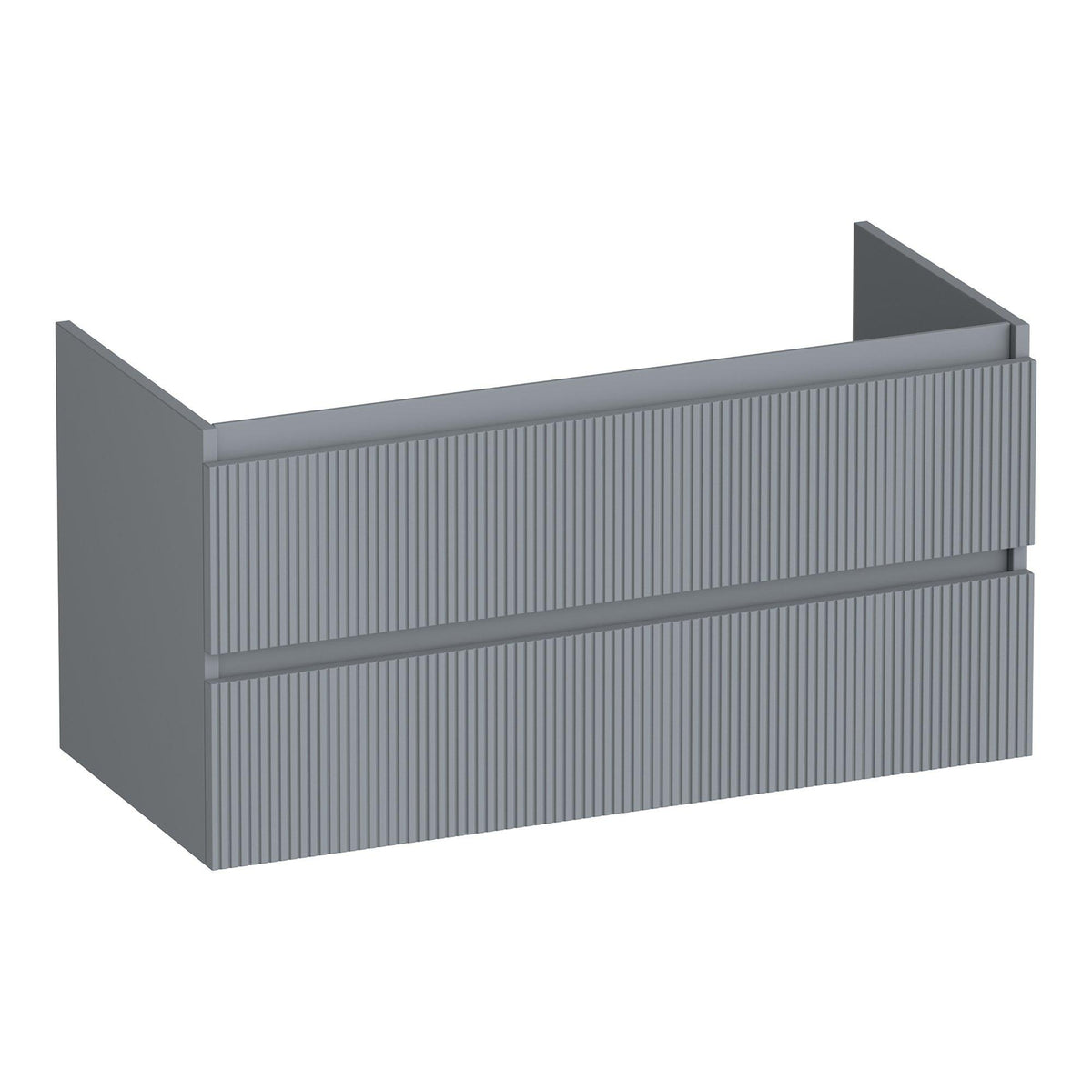 BRAUER Joy Wavy onderkast 100 met 2 softclose lades greeploos en 1 sifon uitsparing mat grijs
