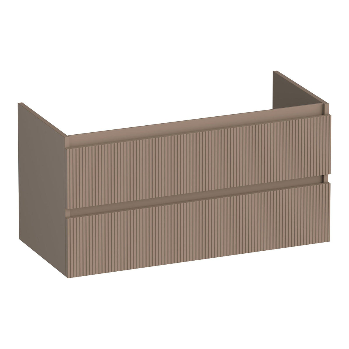 BRAUER Joy Wavy onderkast 100 met 2 softclose lades greeploos en 1 sifon uitsparing mat mokka