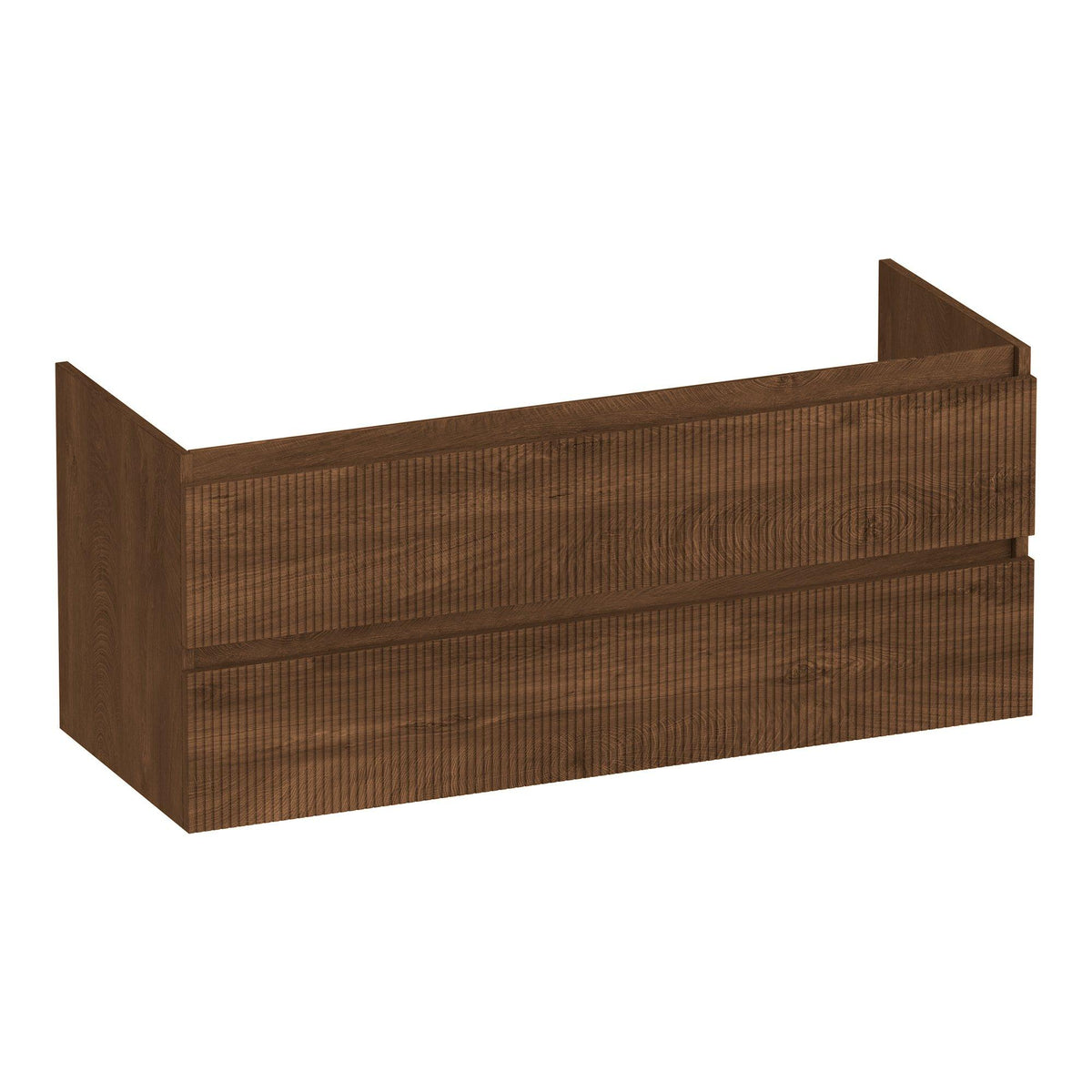 BRAUER Joy Wavy onderkast 100 met 2 softclose lades greeploos en 1 sifon uitsparing mat zwart