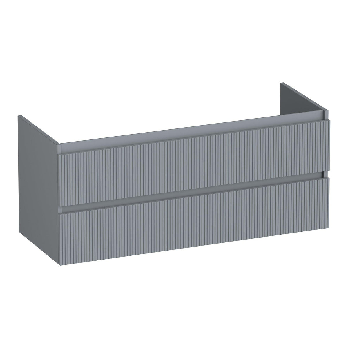 BRAUER Joy Wavy onderkast 120 met 2 softclose lades greeploos en 2 sifon uitsparingen mat grijs
