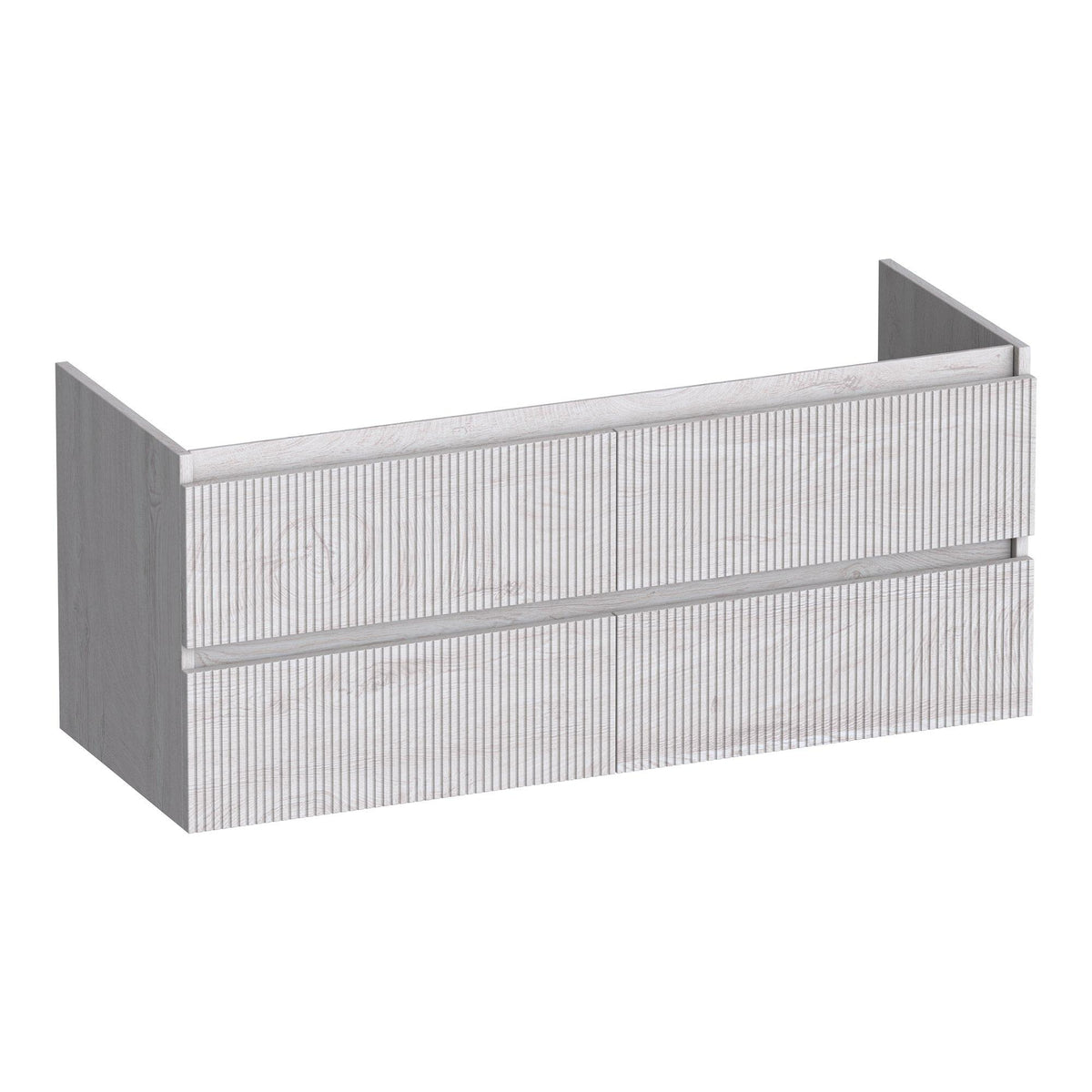 BRAUER Joy Wavy onderkast 120 met 4 softclose lades greeploos en 2 sifon uitsparingen Forest Seashell