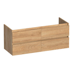 BRAUER Joy Wavy onderkast 120 met 4 softclose lades greeploos en 2 sifon uitsparingen Forest Tan