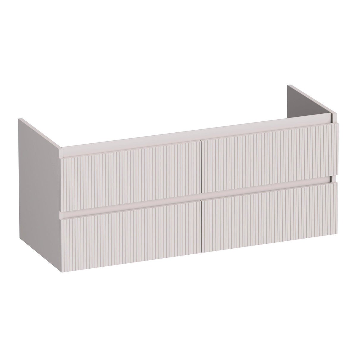 BRAUER Joy Wavy onderkast 120 met 4 softclose lades greeploos en 2 sifon uitsparingen mat zand