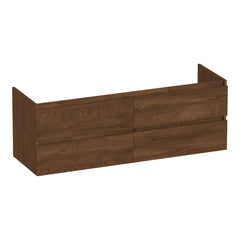 BRAUER Joy Wavy onderkast 140 met 4 softclose lades greeploos en 2 sifon uitsparingen Forest Cacao