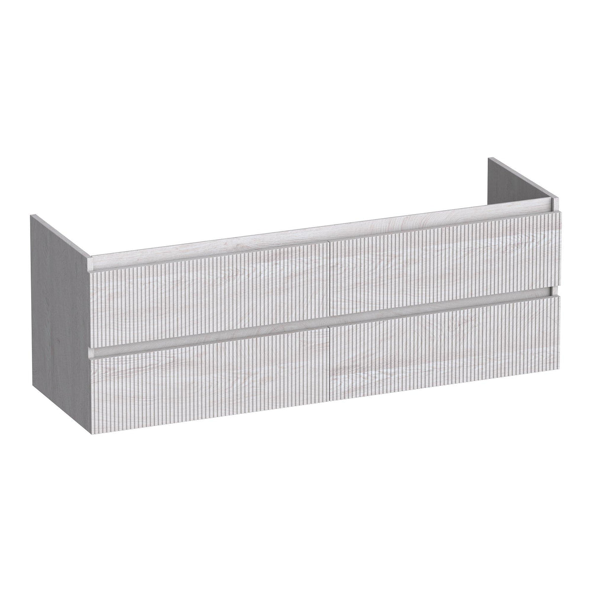 BRAUER Joy Wavy onderkast 140 met 4 softclose lades greeploos en 2 sifon uitsparingen Forest Seashell