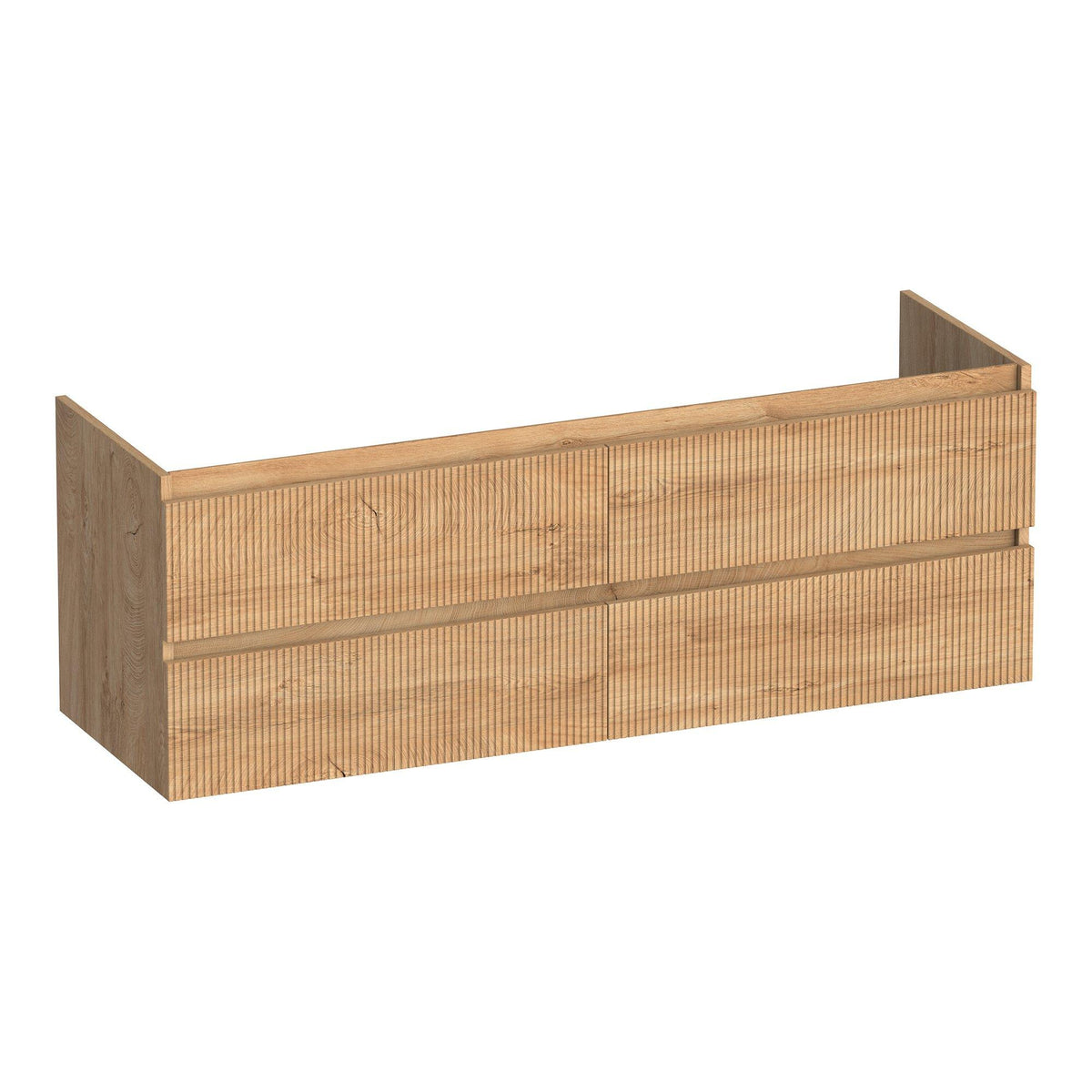 BRAUER Joy Wavy onderkast 140 met 4 softclose lades greeploos en 2 sifon uitsparingen Forest Tan
