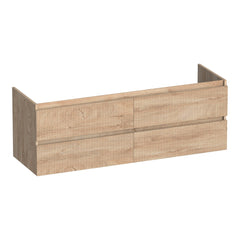 BRAUER Joy Wavy onderkast 140 met 4 softclose lades greeploos en 2 sifon uitsparingen Forest Wheat