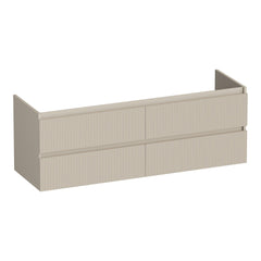 BRAUER Joy Wavy onderkast 140 met 4 softclose lades greeploos en 2 sifon uitsparingen mat beige