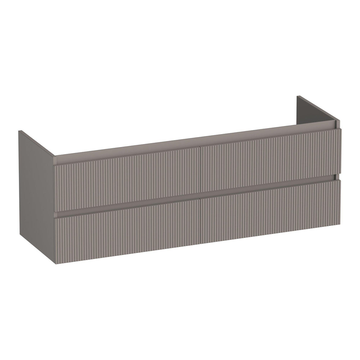 BRAUER Joy Wavy onderkast 140 met 4 softclose lades greeploos en 2 sifon uitsparingen mat taupe