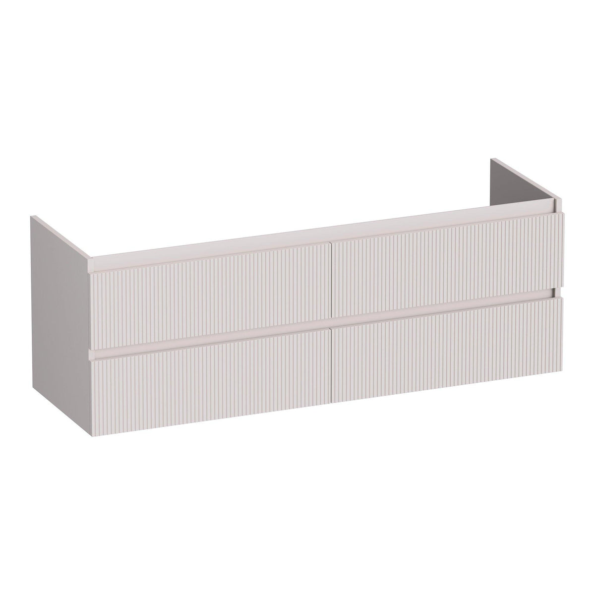 BRAUER Joy Wavy onderkast 140 met 4 softclose lades greeploos en 2 sifon uitsparingen mat zand