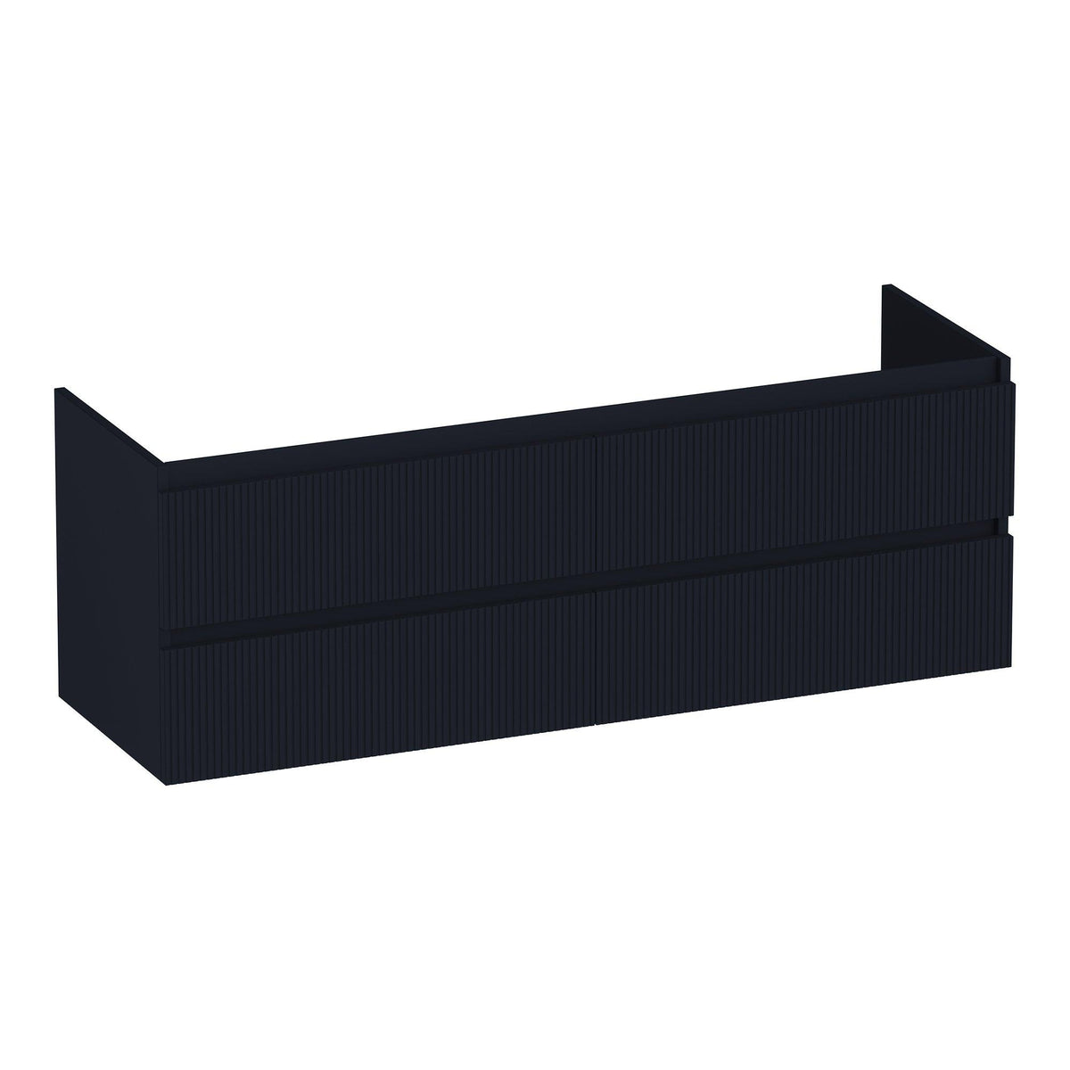 BRAUER Joy Wavy onderkast 140 met 4 softclose lades greeploos en 2 sifon uitsparingen mat zwart