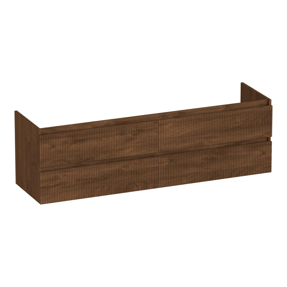 BRAUER Joy Wavy onderkast 160 met 4 softclose lades greeploos en 2 sifon uitsparingen Forest Cacao