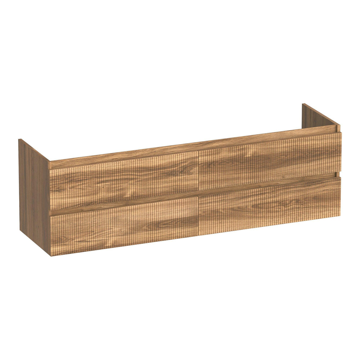 BRAUER Joy Wavy onderkast 160 met 4 softclose lades greeploos en 2 sifon uitsparingen Honey