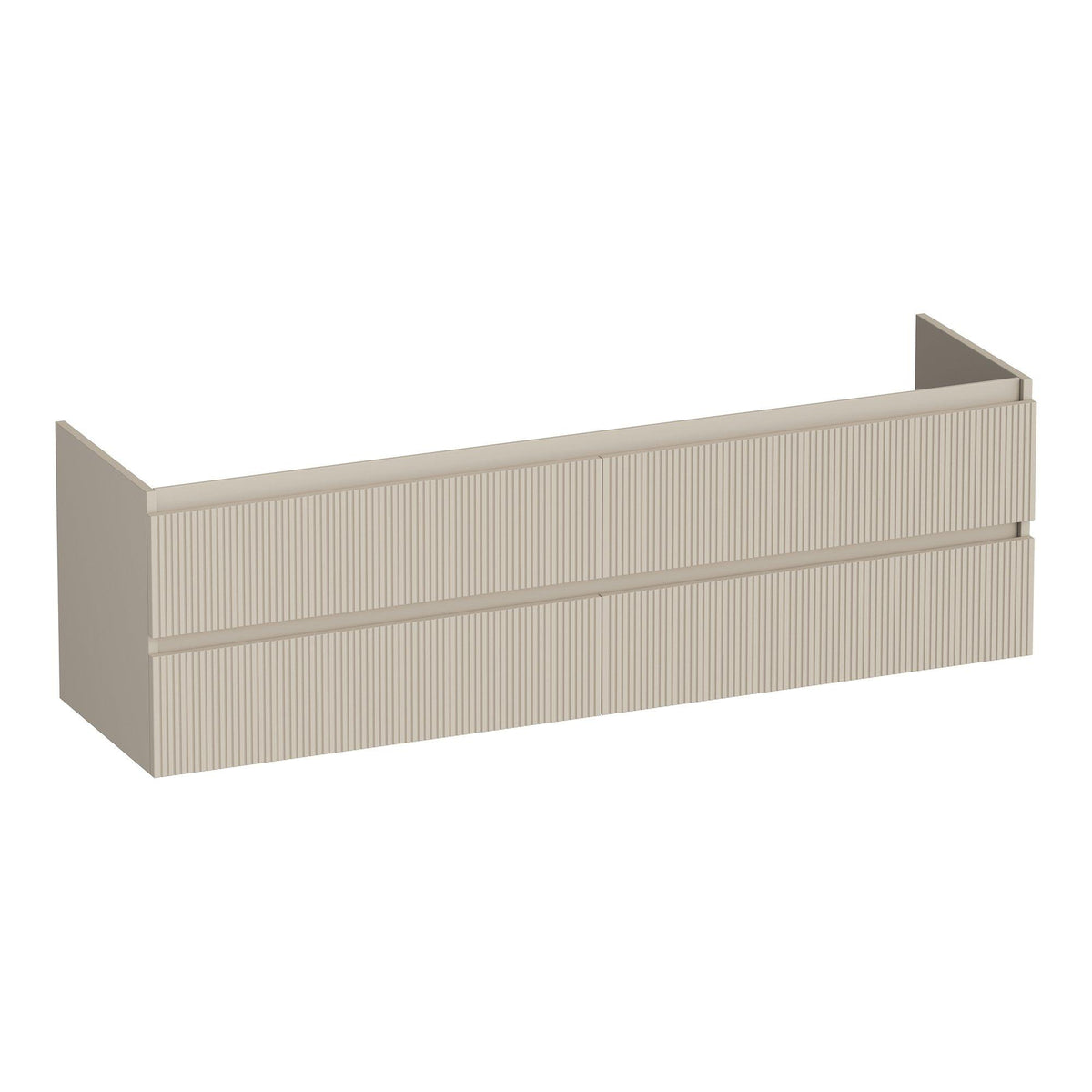 BRAUER Joy Wavy onderkast 160 met 4 softclose lades greeploos en 2 sifon uitsparingen mat beige