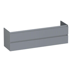 BRAUER Joy Wavy onderkast 160 met 4 softclose lades greeploos en 2 sifon uitsparingen mat grijs