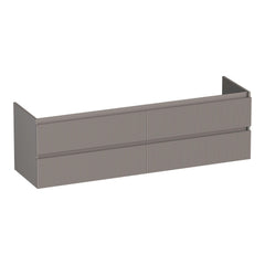 BRAUER Joy Wavy 160 base unit with 4 soft-close handleless drawers and 2 siphon cutouts matt taupe