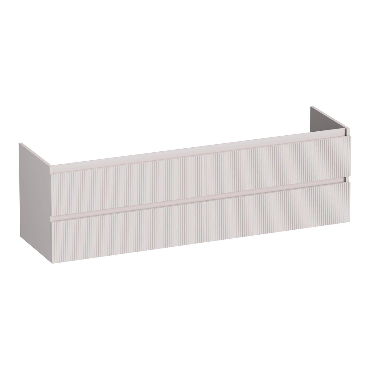 BRAUER Joy Wavy onderkast 160 met 4 softclose lades greeploos en 2 sifon uitsparingen mat zand
