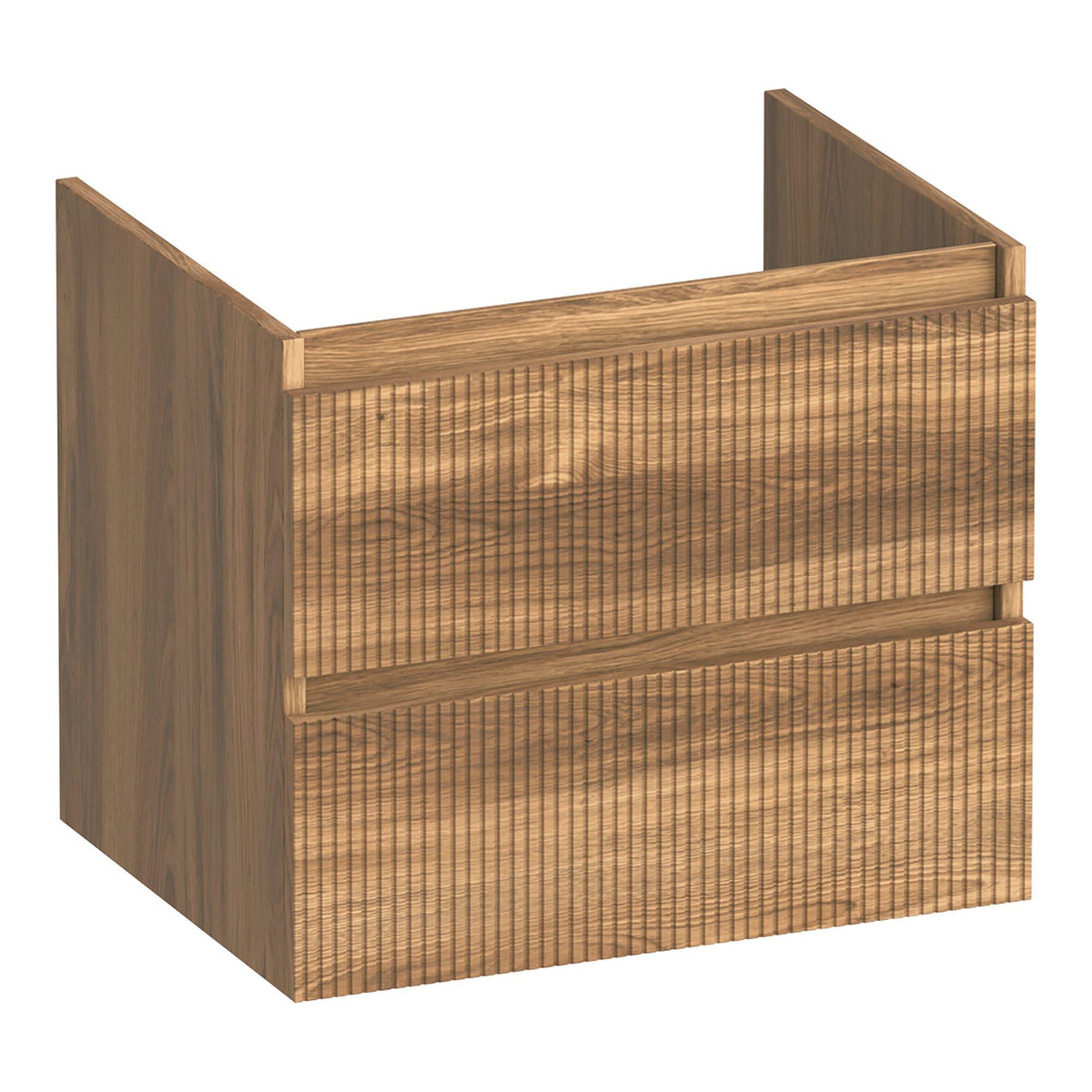 BRAUER Joy Wavy onderkast 60 met 2 softclose lades greeploos en 1 sifon uitsparing Honey