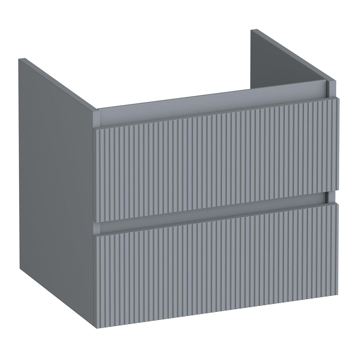 BRAUER Joy Wavy onderkast 60 met 2 softclose lades greeploos en 1 sifon uitsparing mat grijs