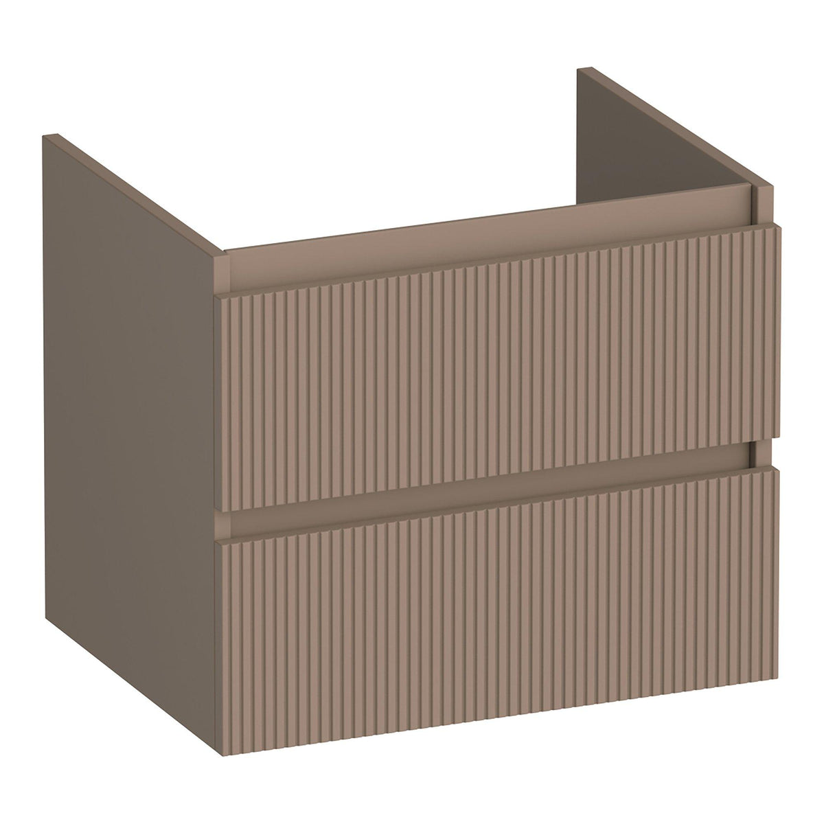 BRAUER Joy Wavy onderkast 60 met 2 softclose lades greeploos en 1 sifon uitsparing mat mokka