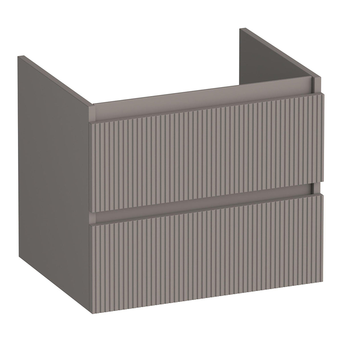 BRAUER Joy Wavy onderkast 60 met 2 softclose lades greeploos en 1 sifon uitsparing mat taupe
