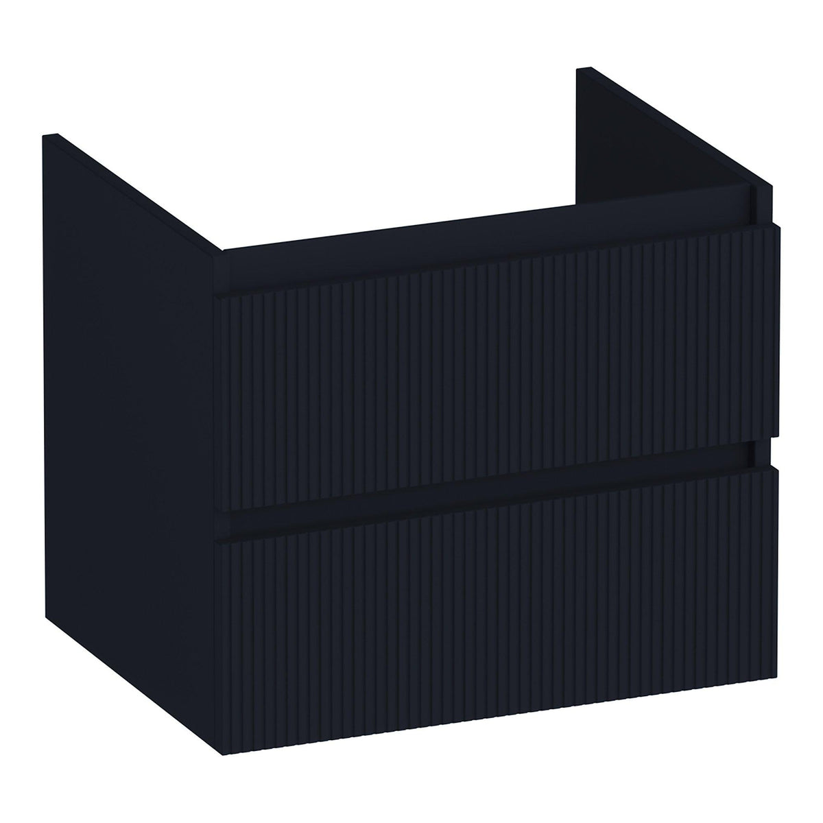 BRAUER Joy Wavy onderkast 60 met 2 softclose lades greeploos en 1 sifon uitsparing mat zwart