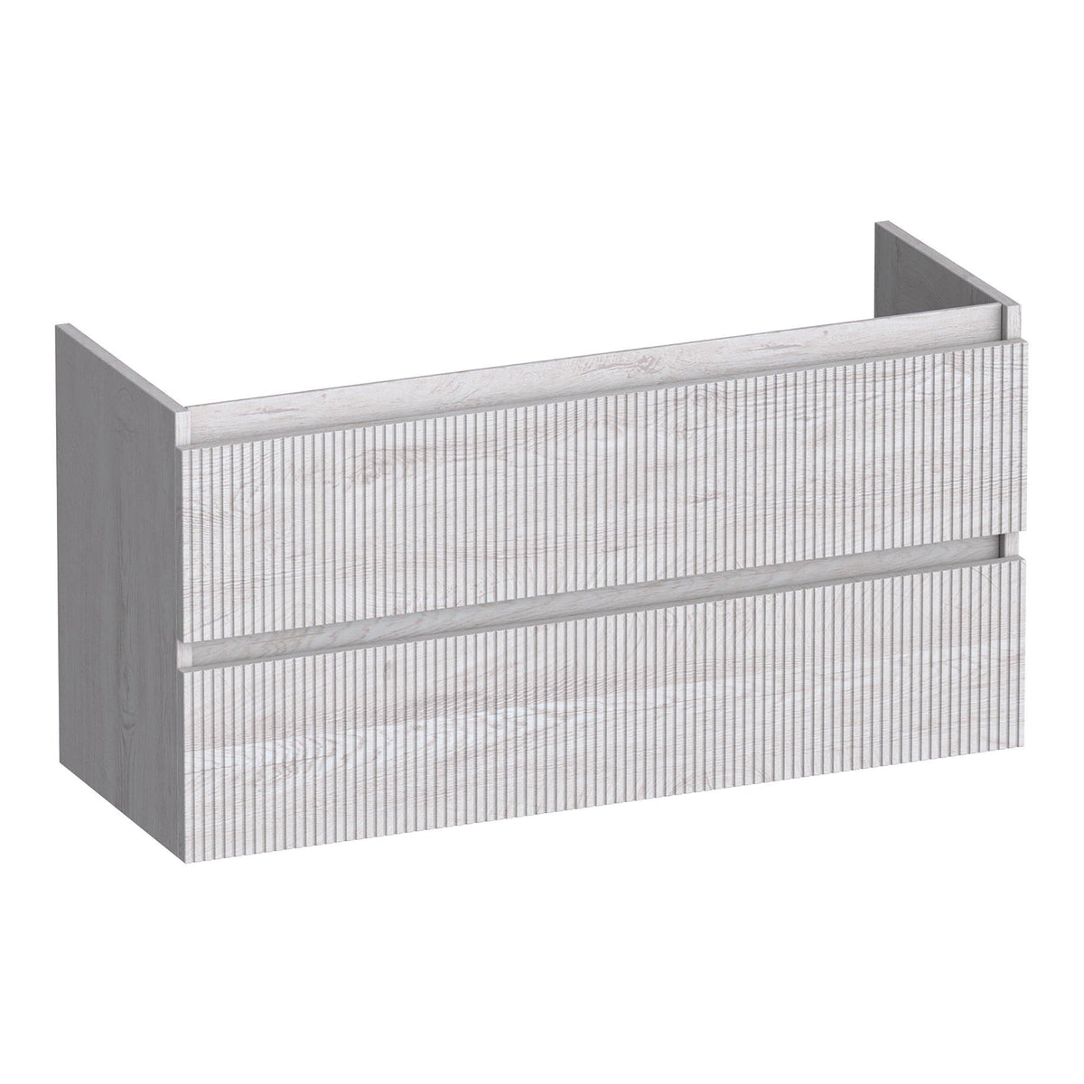 BRAUER Joy Wavy onderkast ondiep 100 met 2 softclose lades greeploos en 1 sifon uitsparing Forest Seashell