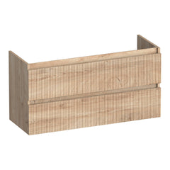 BRAUER Joy Wavy onderkast ondiep 100 met 2 softclose lades greeploos en 1 sifon uitsparing Forest Wheat