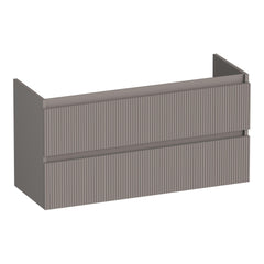BRAUER Joy Wavy shallow base cabinet 100 with 2 soft-close drawers handleless and 1 siphon cutout matt taupe