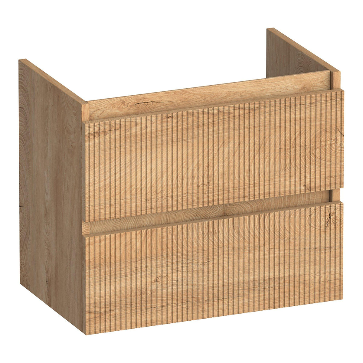 BRAUER Joy Wavy onderkast ondiep 60 met 2 softclose lades greeploos en 1 sifon uitsparing Forest Tan