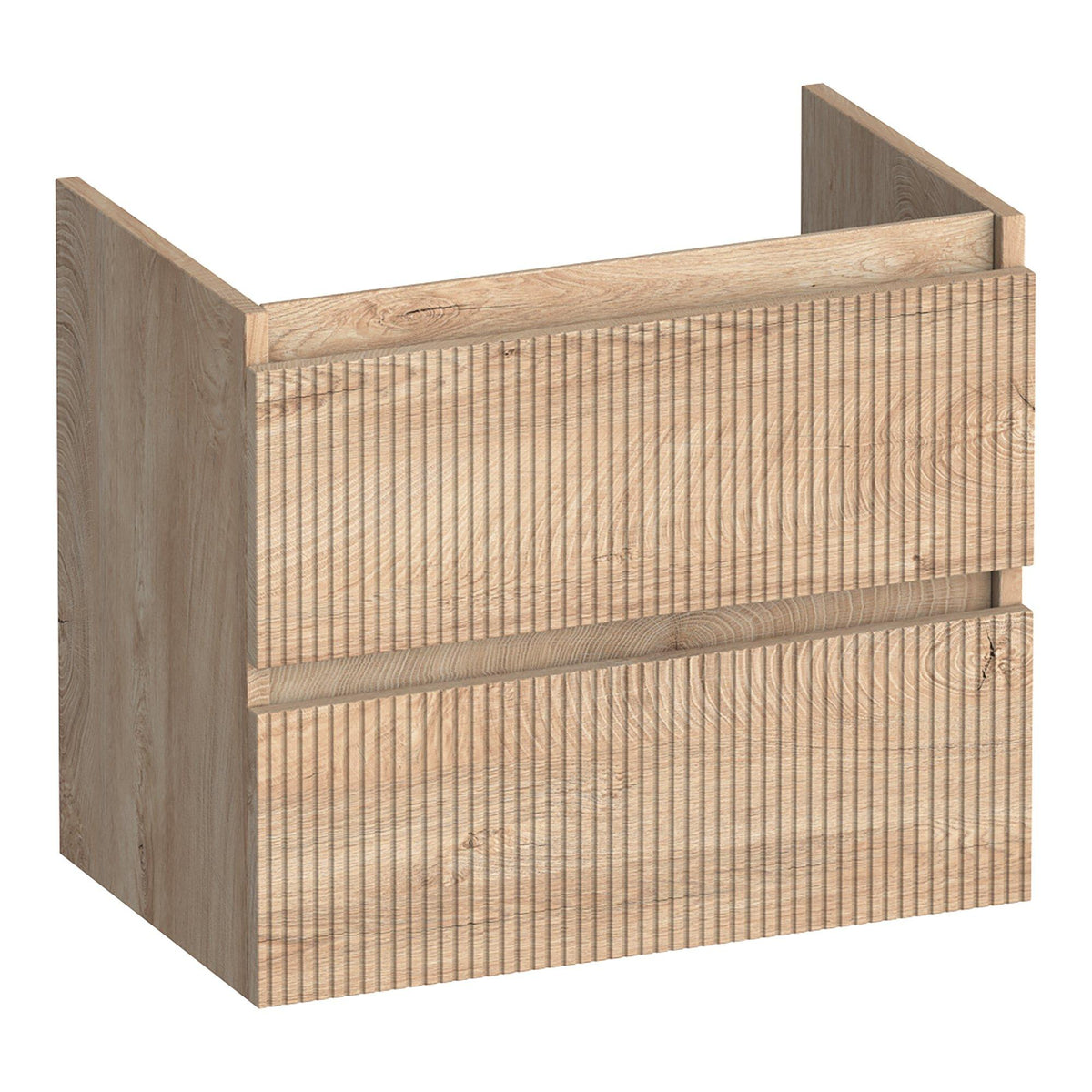 BRAUER Joy Wavy onderkast ondiep 60 met 2 softclose lades greeploos en 1 sifon uitsparing Forest Wheat