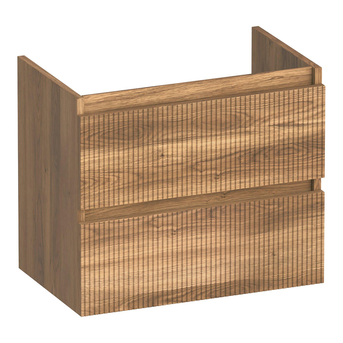BRAUER Joy Wavy onderkast ondiep 60 met 2 softclose lades greeploos en 1 sifon uitsparing Honey