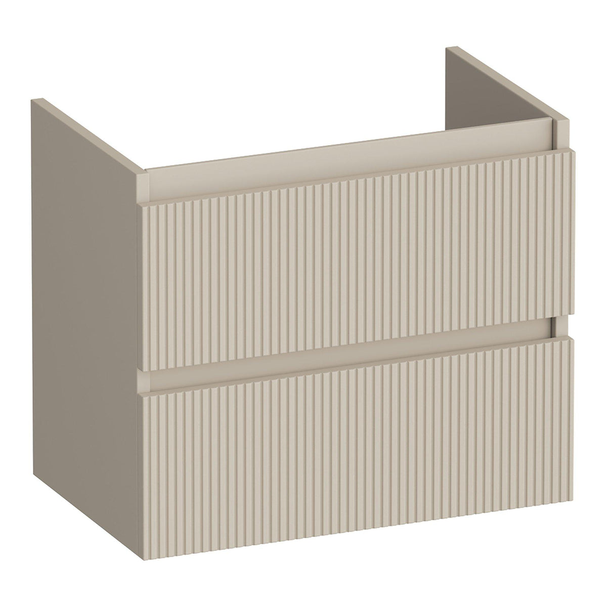 BRAUER Joy Wavy onderkast ondiep 60 met 2 softclose lades greeploos en 1 sifon uitsparing mat beige