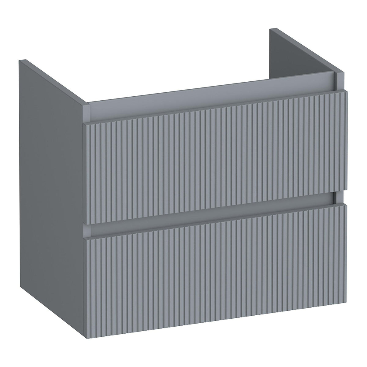 BRAUER Joy Wavy onderkast ondiep 60 met 2 softclose lades greeploos en 1 sifon uitsparing mat grijs