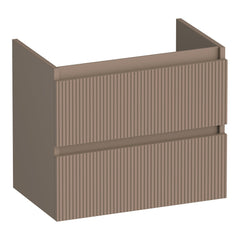 BRAUER Joy Wavy shallow 60 base cabinet with 2 soft-close handleless drawers and 1 siphon cut-out matte mocha