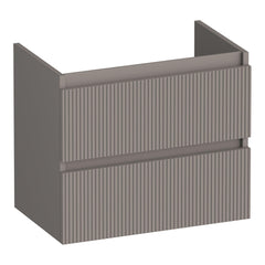 BRAUER Joy Wavy shallow base cabinet 60 with 2 soft-close drawers handleless and 1 siphon cut-out matte taupe