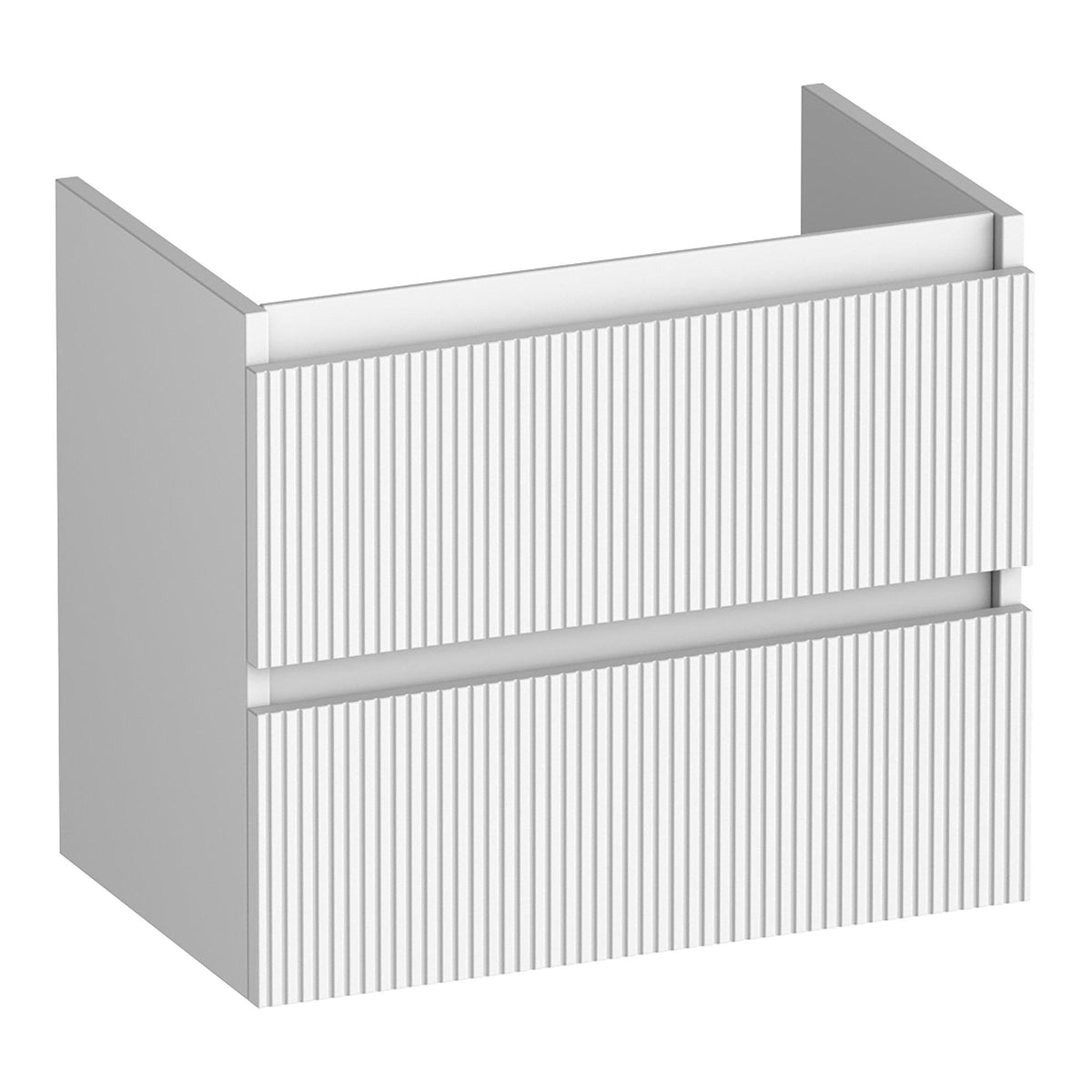 BRAUER Joy Wavy onderkast ondiep 60 met 2 softclose lades greeploos en 1 sifon uitsparing mat wit