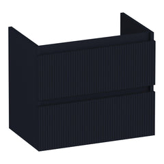 BRAUER Joy Wavy shallow base cabinet 60 with 2 soft-close drawers handleless and 1 siphon cut-out matte black