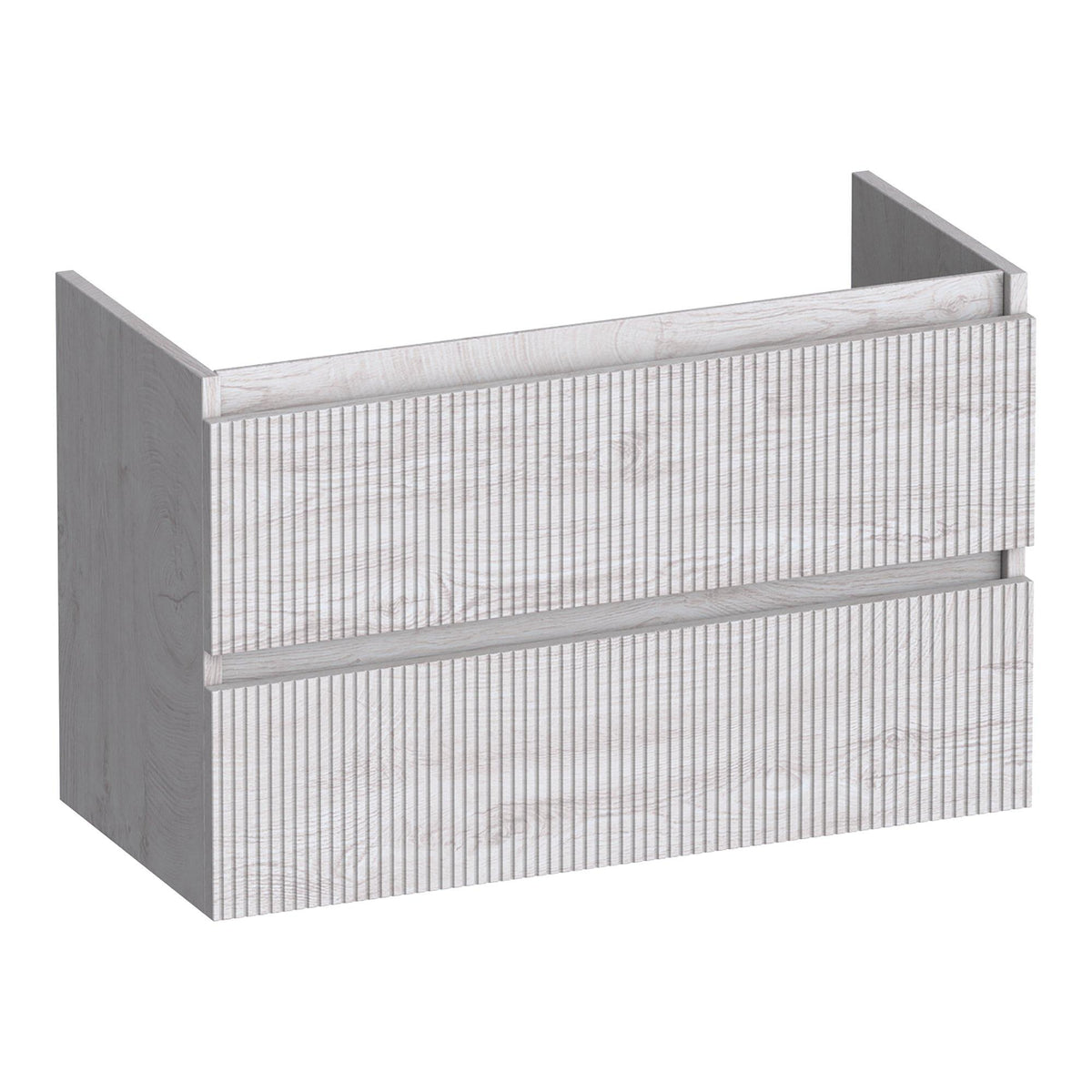 BRAUER Joy Wavy onderkast ondiep 80 met 2 softclose lades greeploos en 1 sifon uitsparing Forest Seashell